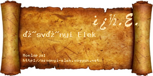 Ásványi Elek névjegykártya