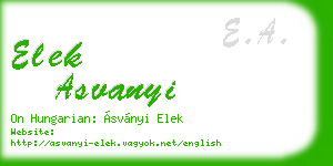 elek asvanyi business card